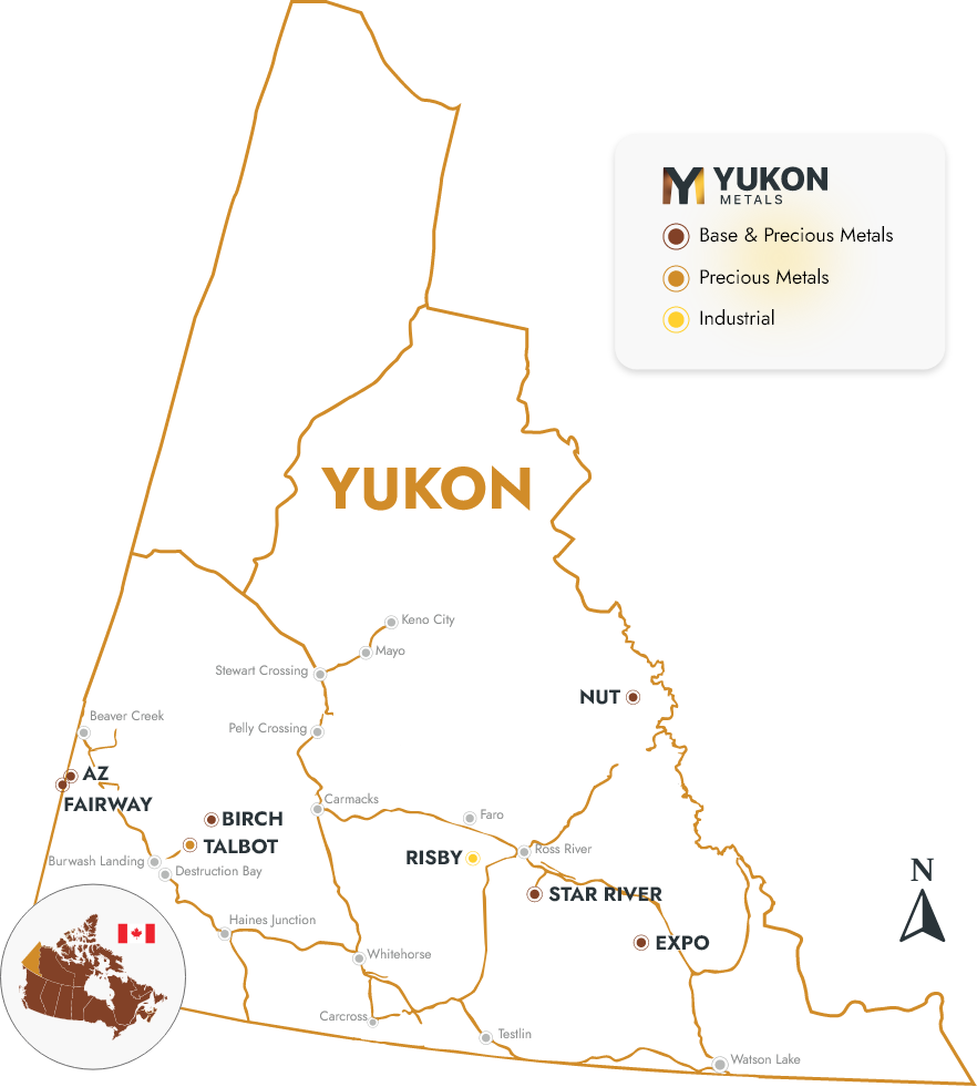 Yukon metals project map